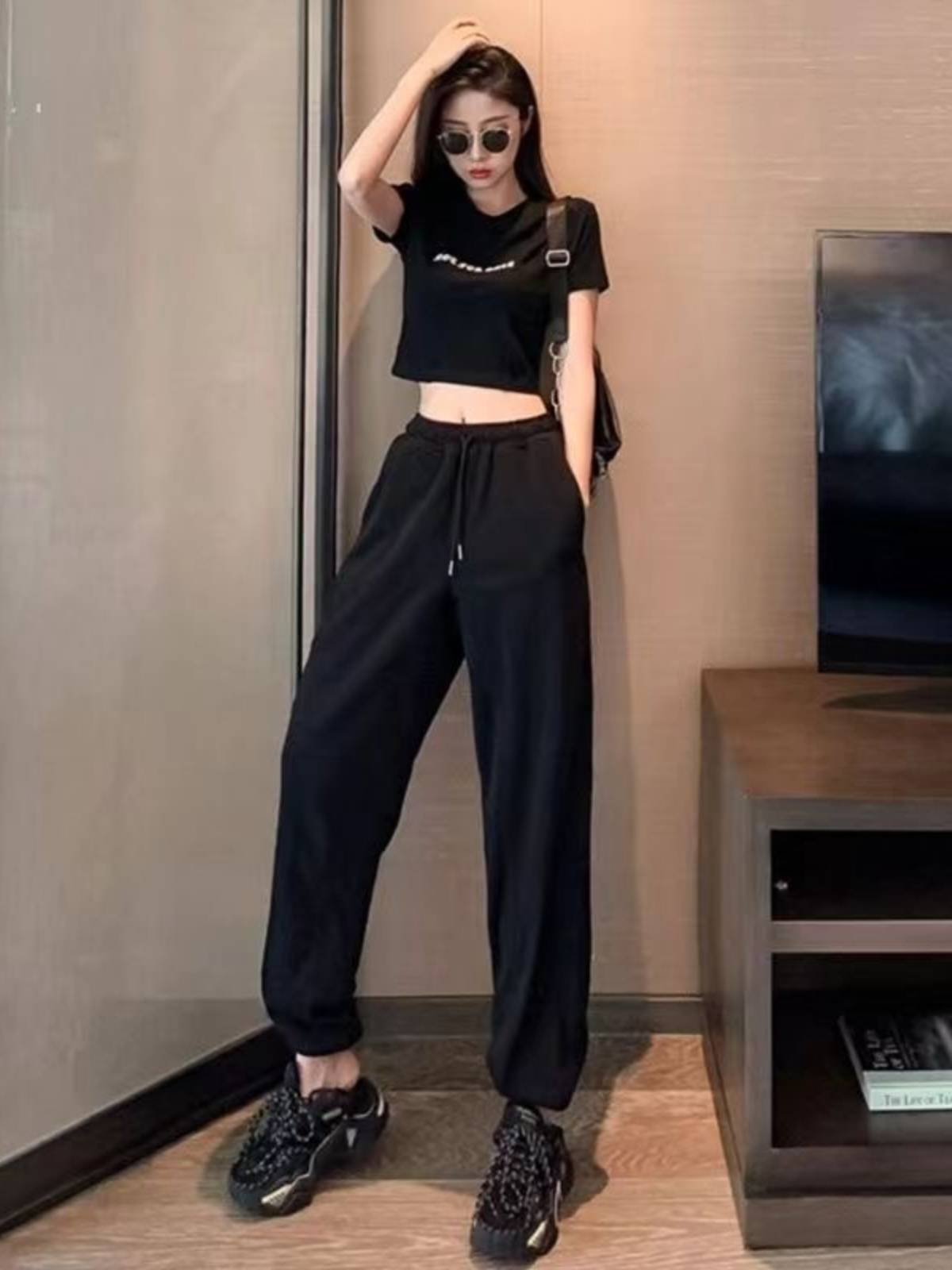 Jazz dance clothing female adult fashionable foreign style hip -hop modern dance frying street fashion sports set summer tide clothing cool
