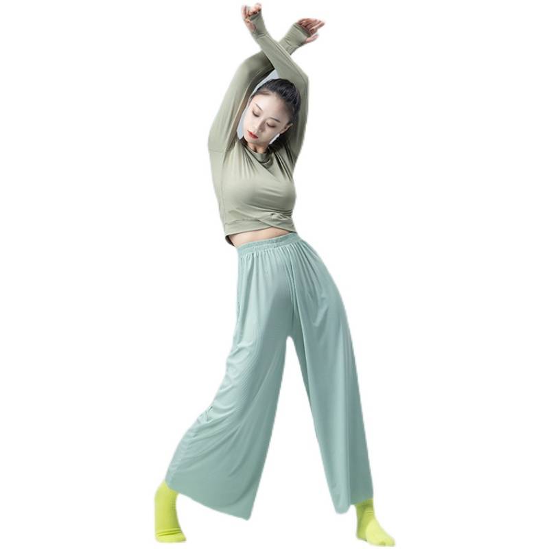 Dance pants Modern dance service wide -legged pants -shaped body female loose Modal classical Chinese dance straight practice pants