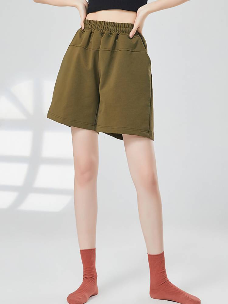 Modern dance summer new female dance pants shorts, high waist wide -leg pants pants leisure training dance pants