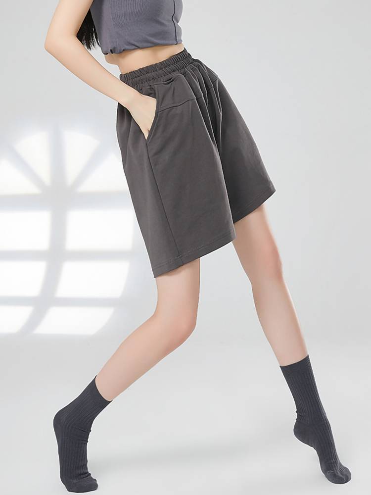 Modern dance summer new female dance pants shorts, high waist wide -leg pants pants leisure training dance pants