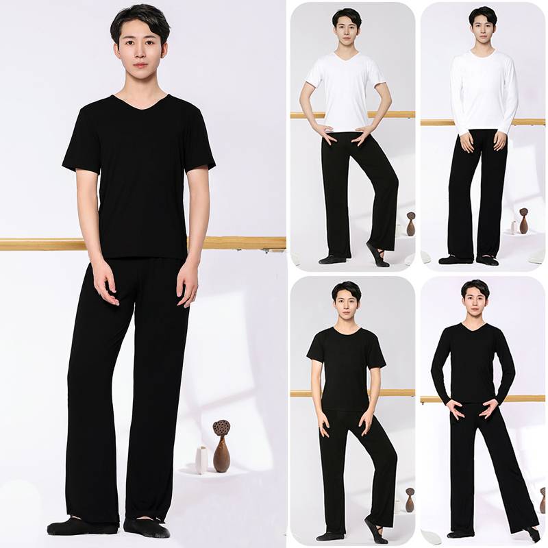 Men's dance clothing art test practice suit suit loose student shape top pants modern dance clothing dance pants