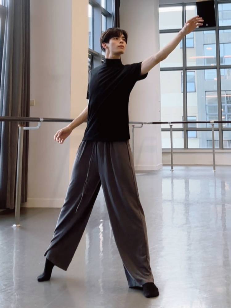 Modern dance pants men's and women's same adult body practice pants summer 2024 new classical dance straight wide -leg pants