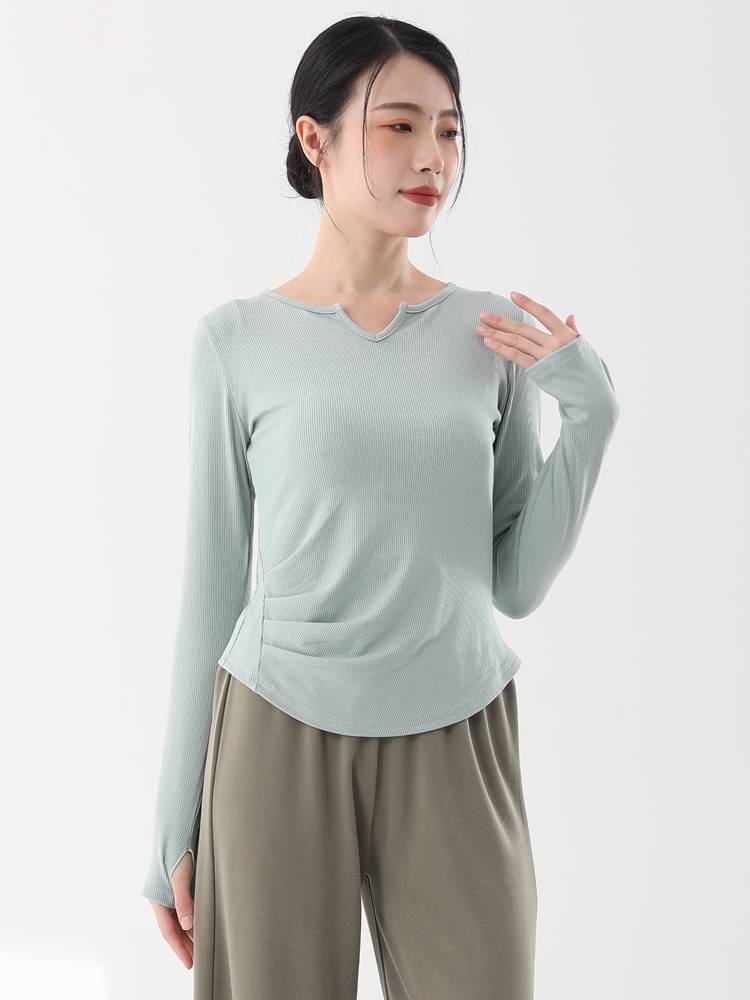 Modern dance exercise service female adult top professional dance service short -sleeved Chinese classical dance set finger clothes training suit