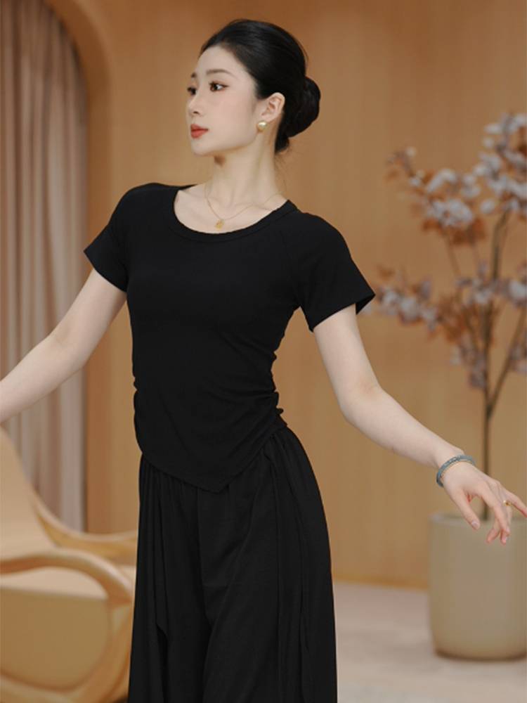 Modern dance service female practicing adult body top tops Daily summer thin models thin dance special short -sleeved new models