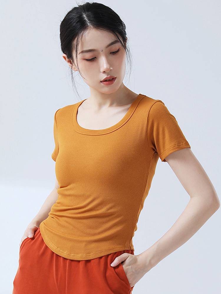 New Modern Dance Practice Female Adult Circle Short -sleeved Top Dance Birthday Frequent Slim Slim Sympathetic T -shirt