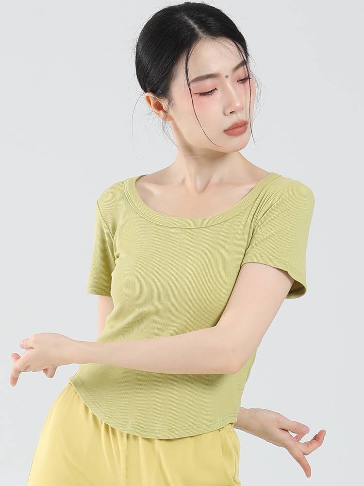 New Modern Dance Practice Female Adult Circle Short -sleeved Top Dance Birthday Frequent Slim Slim Sympathetic T -shirt