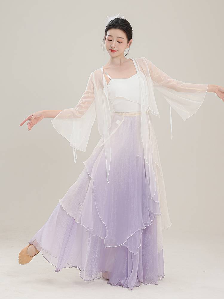Classical Dance Performance Services Girls Ancient Wind Fairy Gold Gentle Clothing Modern Dance Dance Practice Clothing Set