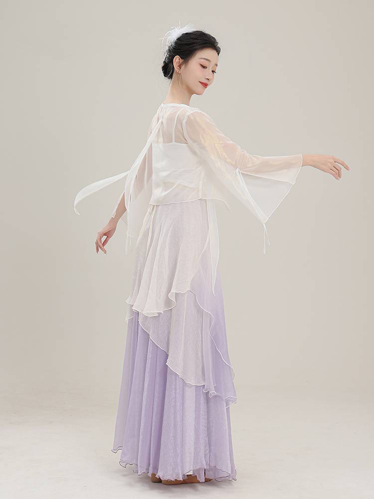Classical Dance Performance Services Girls Ancient Wind Fairy Gold Gentle Clothing Modern Dance Dance Practice Clothing Set