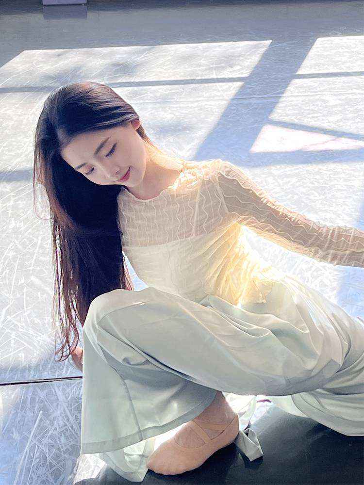 Modern dance pants high -waist straight dance pants loose wide -leg pants classical dance pants elegant Chinese dance exercise summer service summer