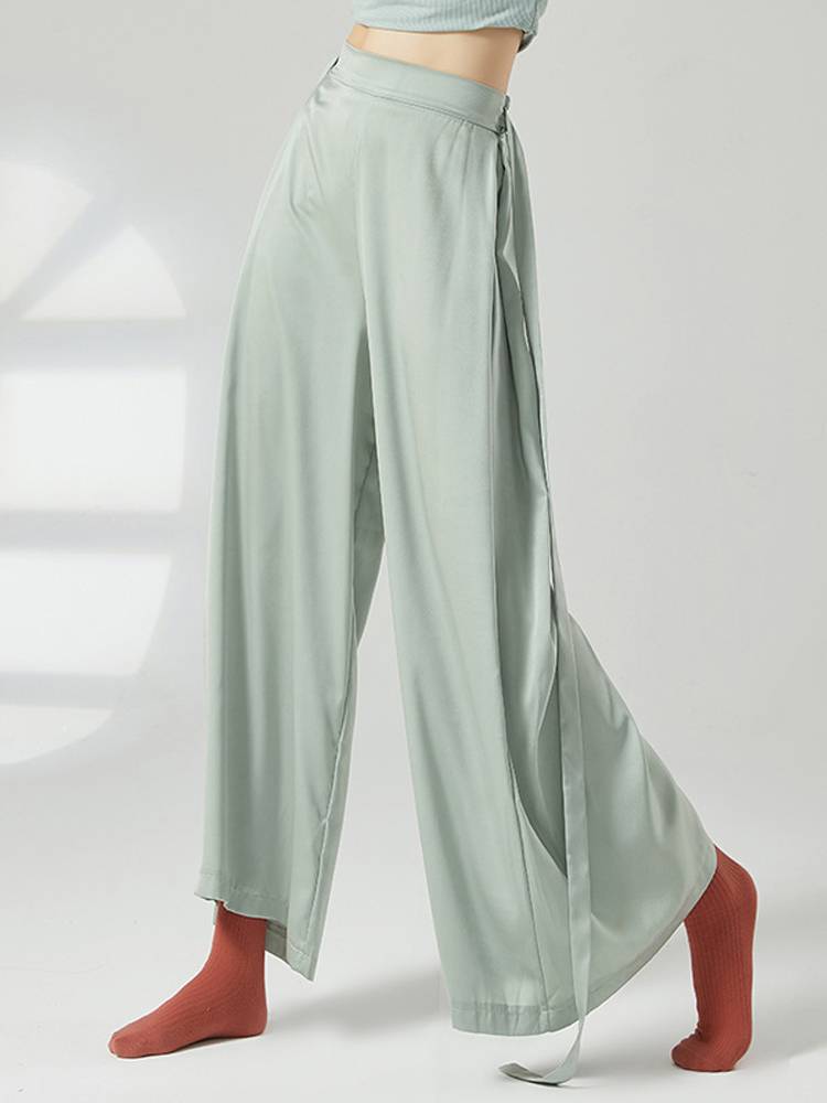 Modern dance pants high -waist straight dance pants loose wide -leg pants classical dance pants elegant Chinese dance exercise summer service summer