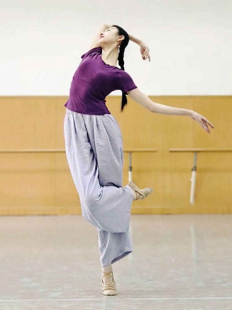 Modern dance top female summer adult dance exercise suit reveal short sleeve major Chinese classical dance base training suit