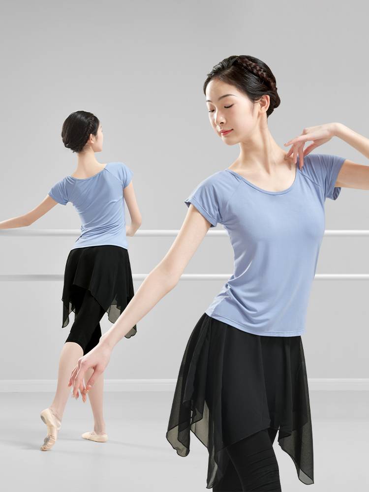 Adult dance service female modern dance -shaped dress Modal summer short -sleeved shirt to practice mining dance dance clothes
