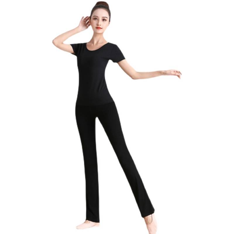 Dance training service professional female student set modern dance top, art test micro -trousers -shaped body etiquette training suit