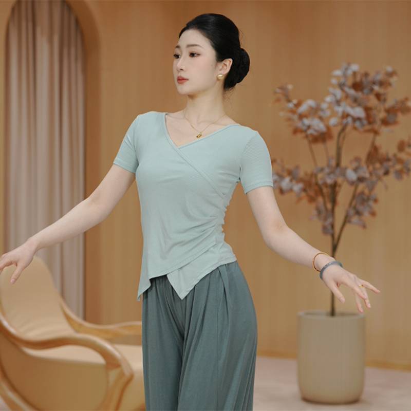 Modern dance service female practice short sleeve top Chinese classical shape adult 2024 new clothing dancing