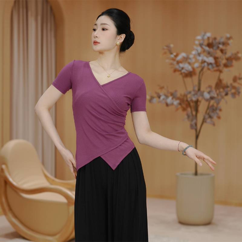 Modern dance service female practice short sleeve top Chinese classical shape adult 2024 new clothing dancing