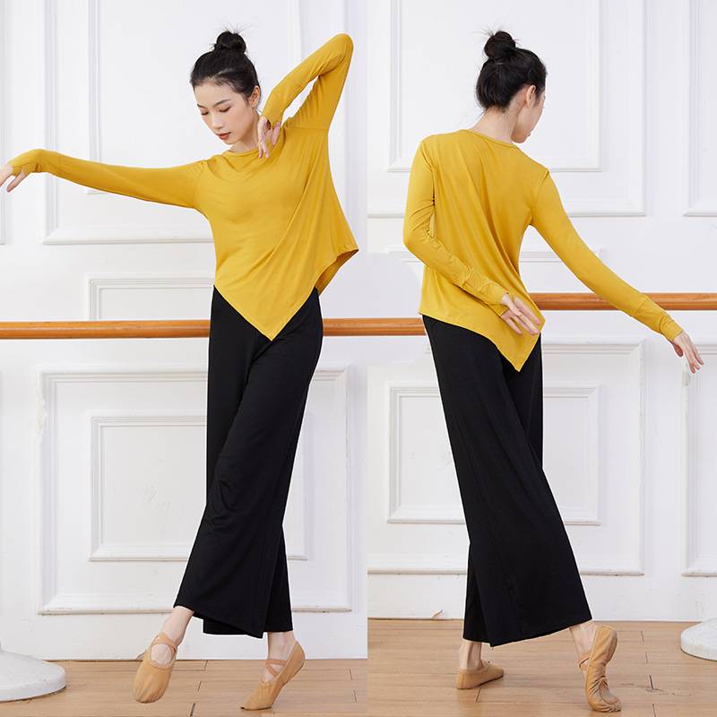 Modern Dance Practice Pants Women's Loose Wide Pants Classical Dance Clothes Terring Training Server Performance Set