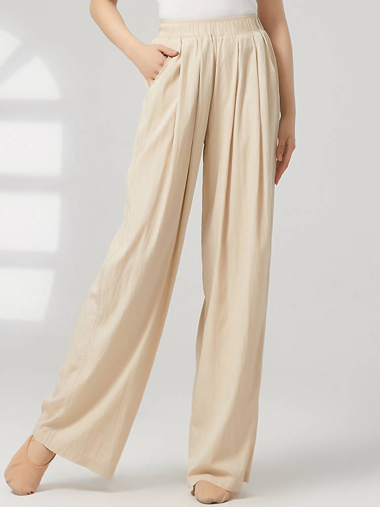 Classical dance loose wide -legged pants dance trousers practice pants elegant ice silk modern dance day often trains students pants