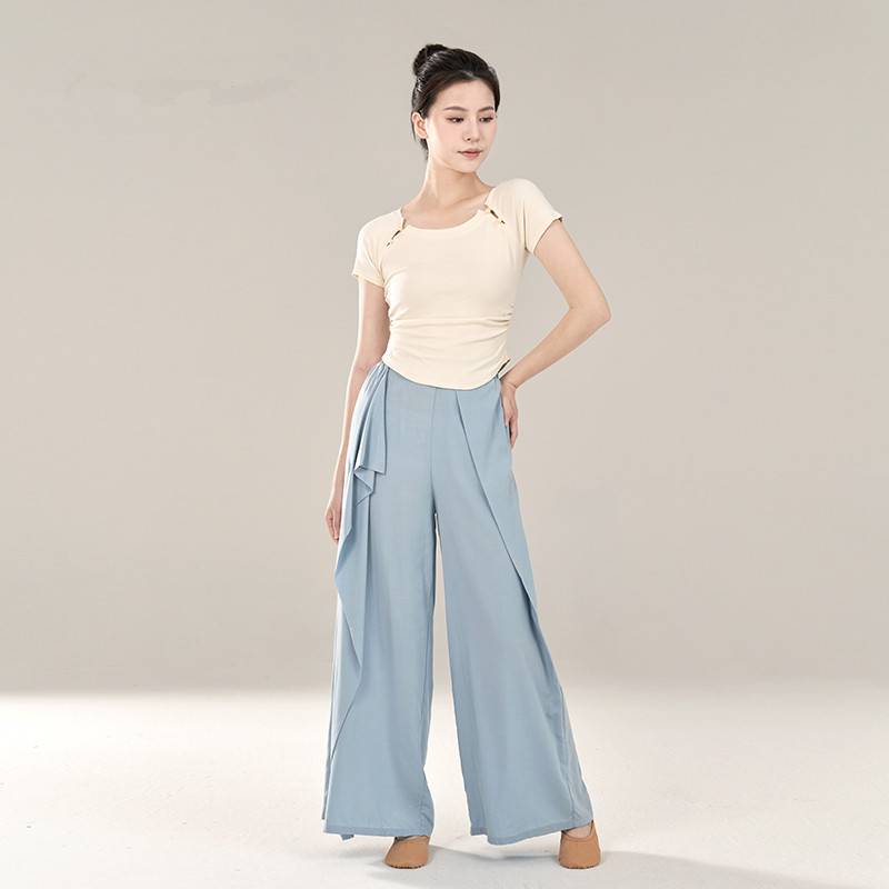 Modern dance exercise pants summer wide -leg pants classical Chinese dance clothing elegant loose straight straight dance pants female