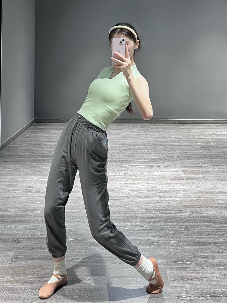 Modern dance summer sleeveless vest body training service female V -neck Chinese dance slim exercise dance top