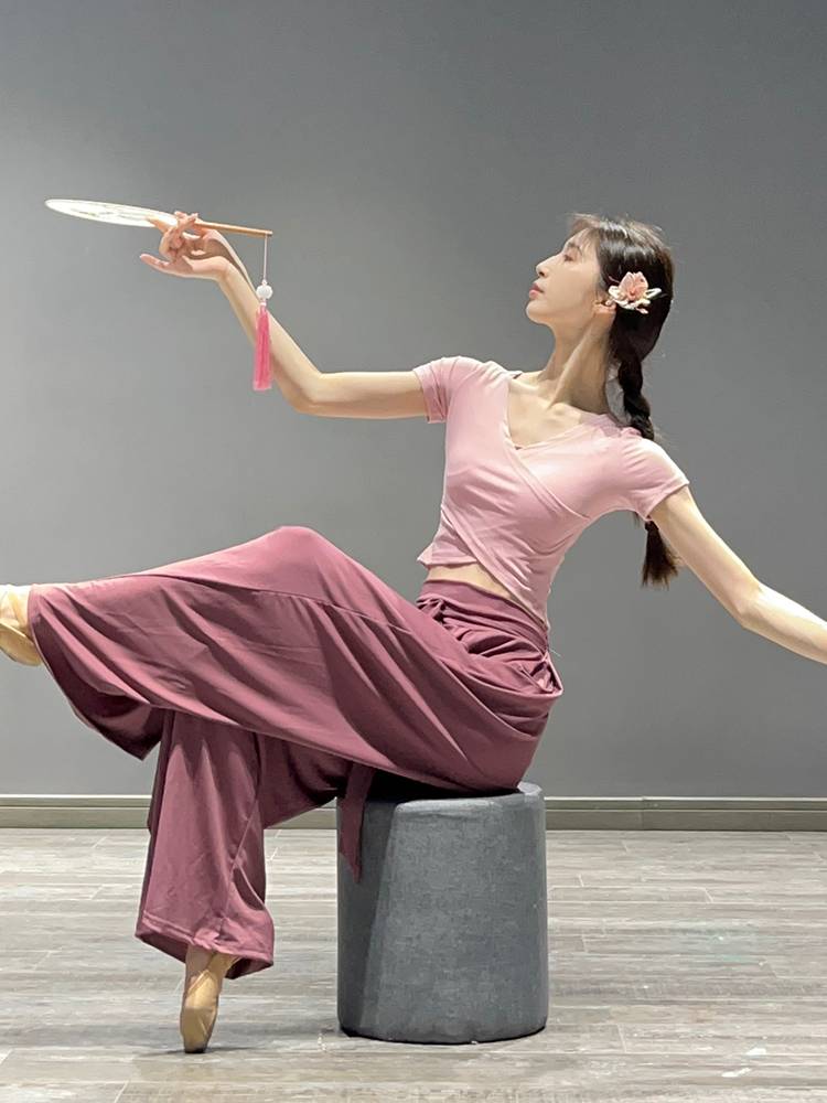 Modern dance pants, elegant loose wide -leg pants, female summer new classical dance exercise, body training dance pants