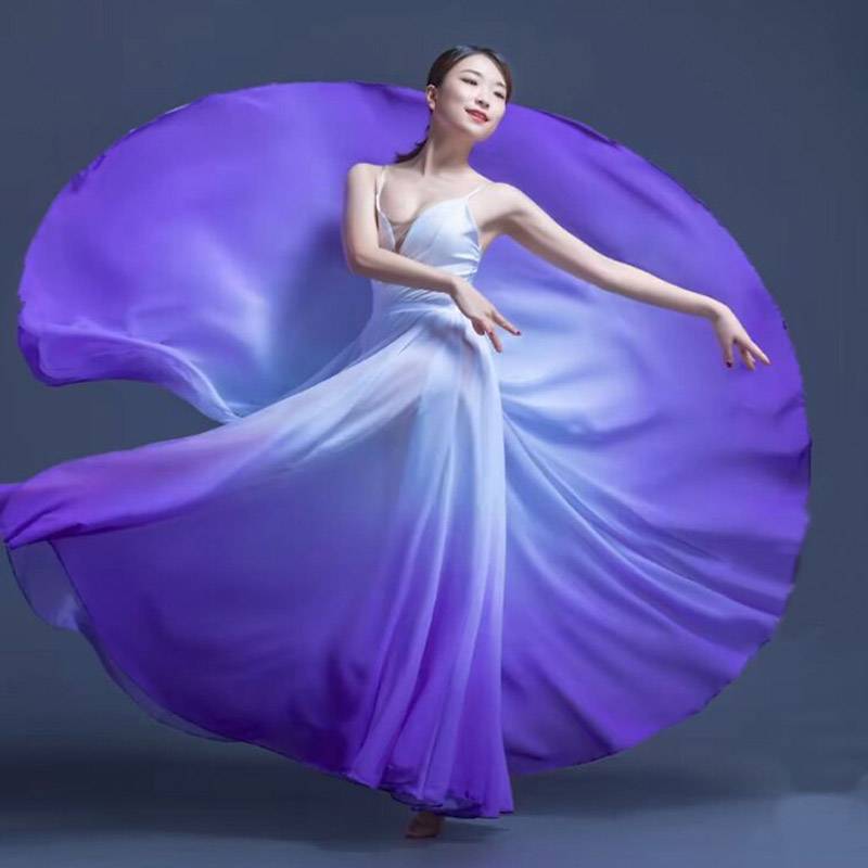 720 degrees classical dance clothing female fairy elegant big skirt Chinese dance exercise gauze skirt spring and summer modern dance