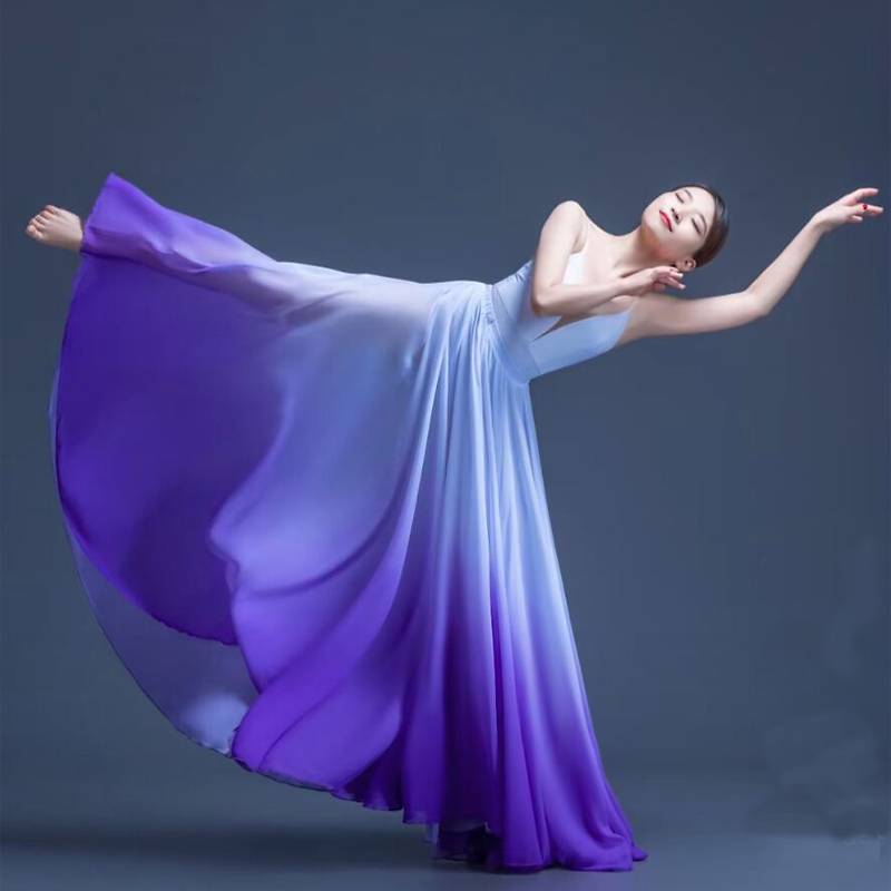 720 degrees classical dance clothing female fairy elegant big skirt Chinese dance exercise gauze skirt spring and summer modern dance