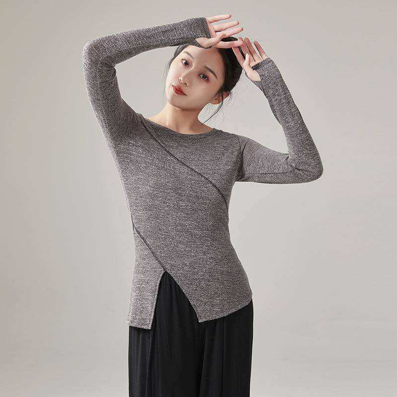 Modern dance dance clothing tops slim -fitting autumn and winter classical dance suits, knitted adult practitioners, unsatisfactory females