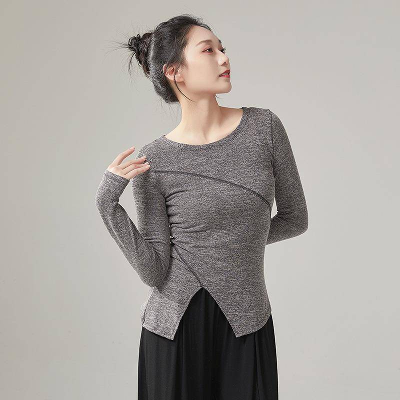 Modern dance dance clothing tops slim -fitting autumn and winter classical dance suits, knitted adult practitioners, unsatisfactory females