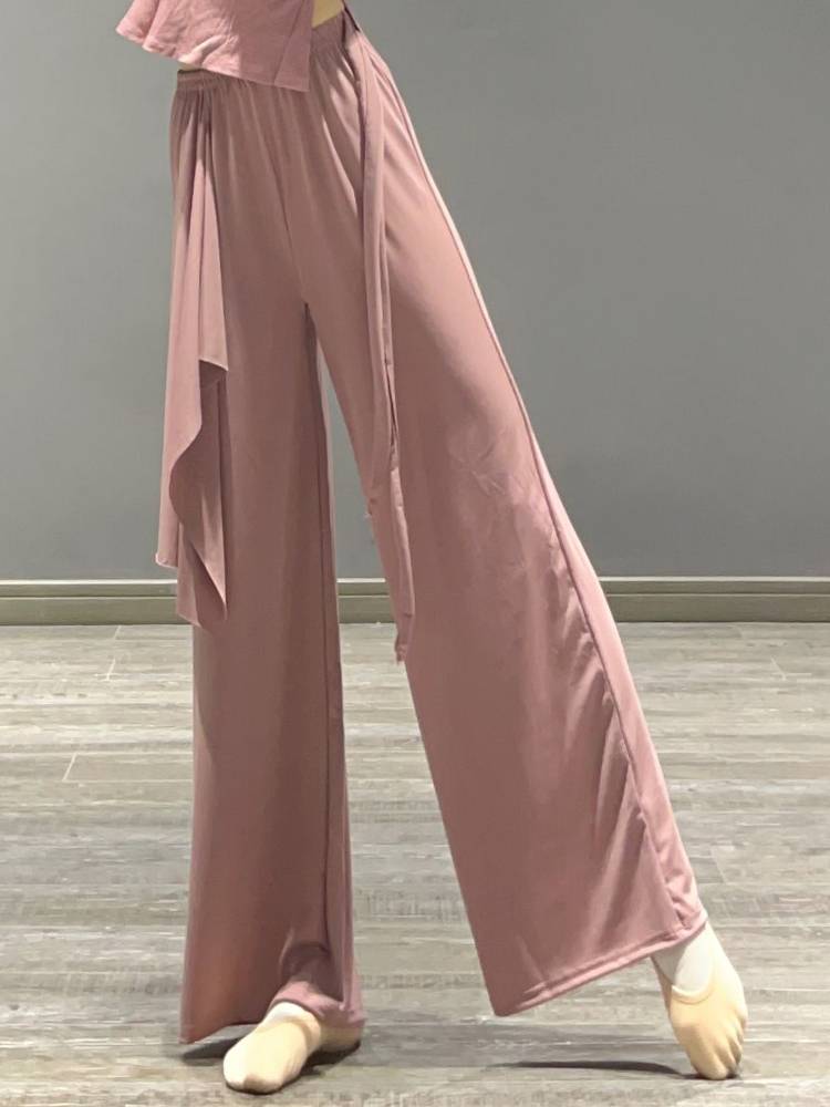 Classical dance exercise suit, loose, elegant wide leg pants, thin and dive pants, Chinese dance pants modern dance exercise pants