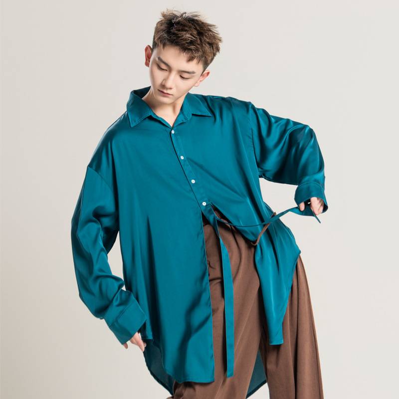 Dance service men's shirt, loose and elegant shirt, modern dance exercise performance, performance training classical dance pop dance