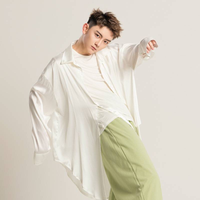 Dance service men's shirt, loose and elegant shirt, modern dance exercise performance, performance training classical dance pop dance