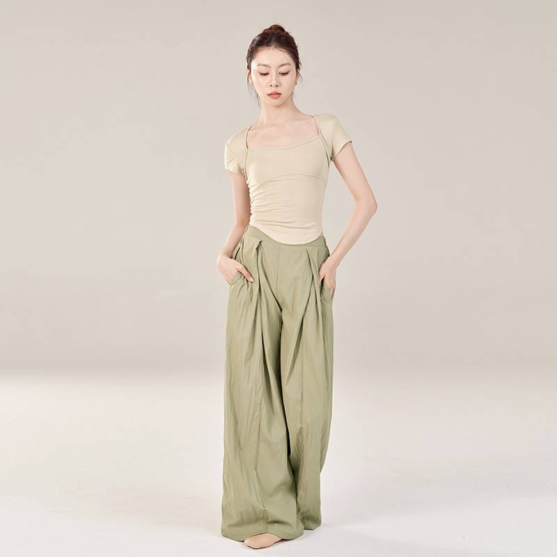 Alice modern dance clothing summer slimming short back short -sleeved practice uniform training clothes