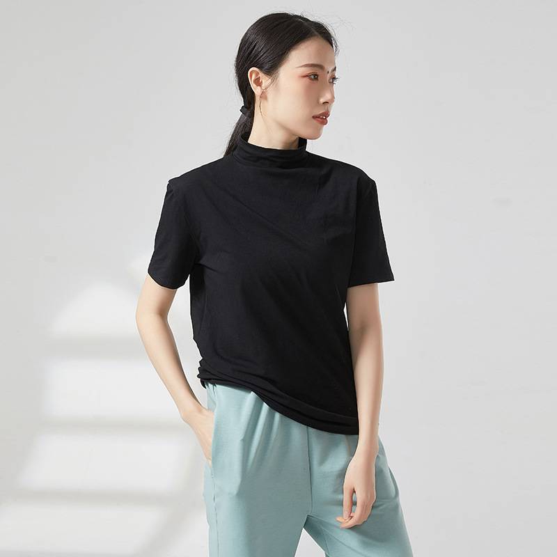 Modern dance practice service men's black small high -lead T -shirt base training ballet classic short -sleeved men and women same models