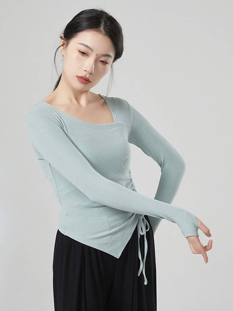 Summer side drawing rope obliquely leads modern dance biopsy, training exercises, new sleeve slimming, admitted to the top girl