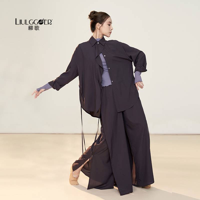 Xizi family modern dance elegant and loose shirt, long -sleeved top dance, Chinese classical dance -shaped body exercise girl