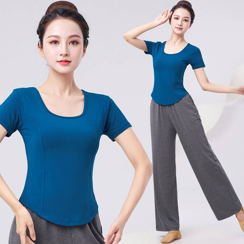 Dance practice service female Modal top modern dance clothes loose wide -leg pants Chinese dance art test style clothes suit