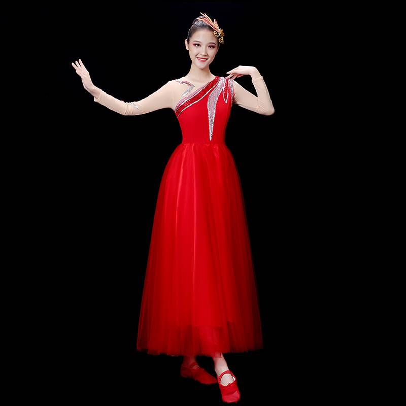 Opening Dance Dance Skirt Female New Atmospheric Choir Clothing Song Accompaniment Dress Modern Dance Performance Set