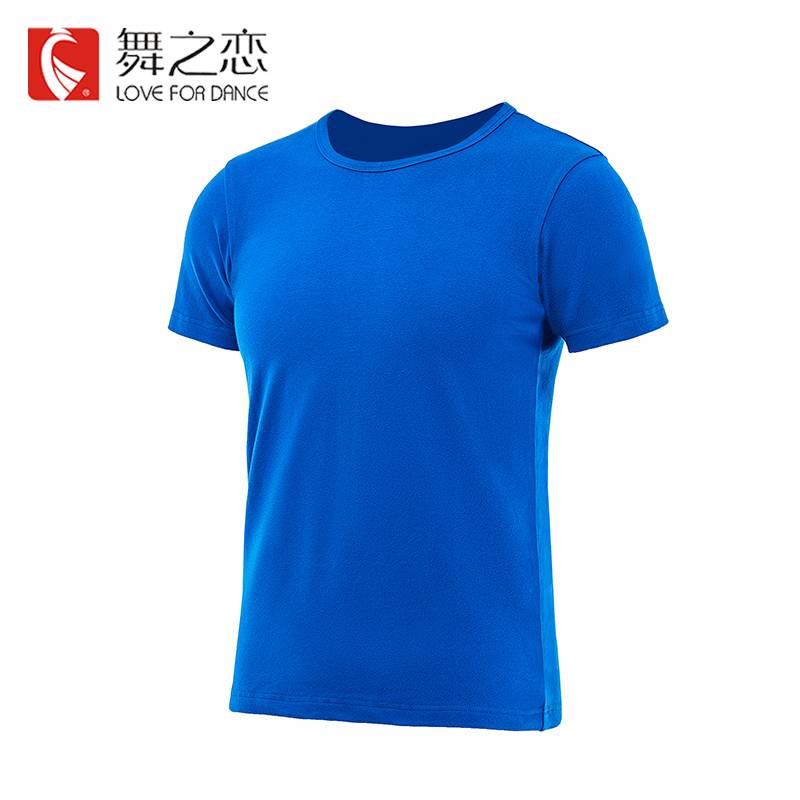 Dance of the dance dance service student art test -shaped sportswear men's thin modern dance exercises elastic training short -sleeved top