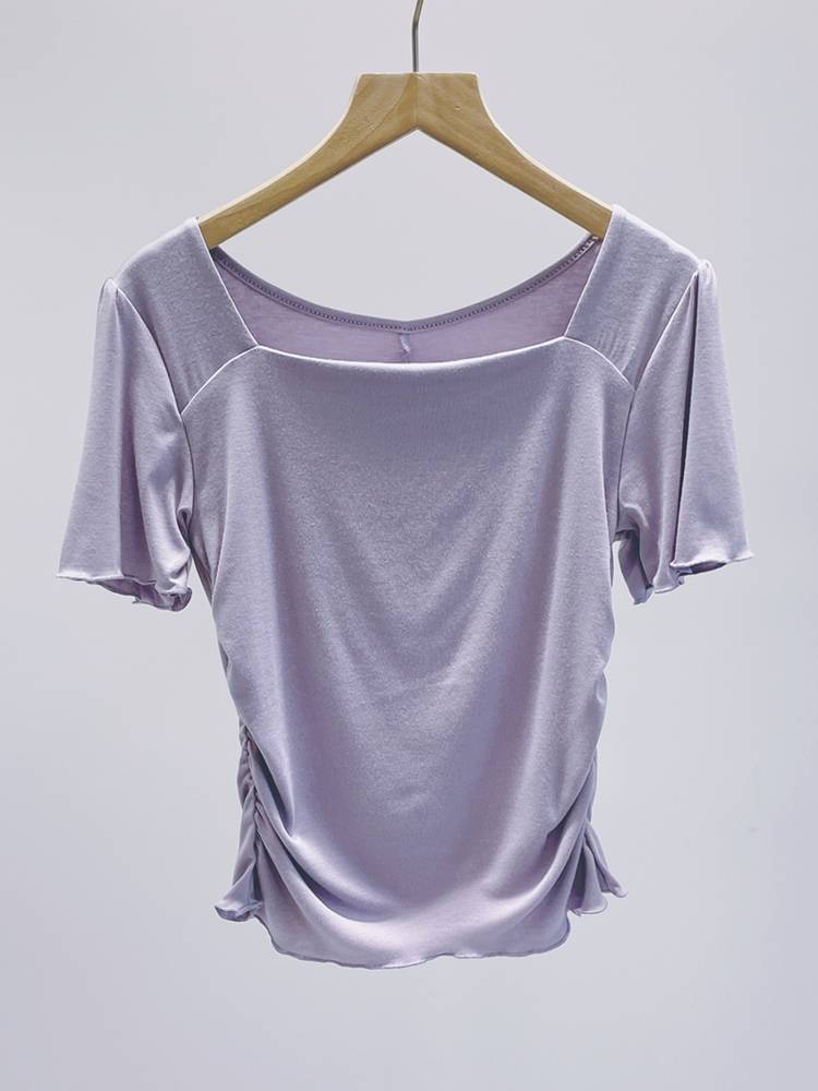 Slim and thin square leader Modal dance service short -sleeved female body training service classical dance modern dance Chinese dance service