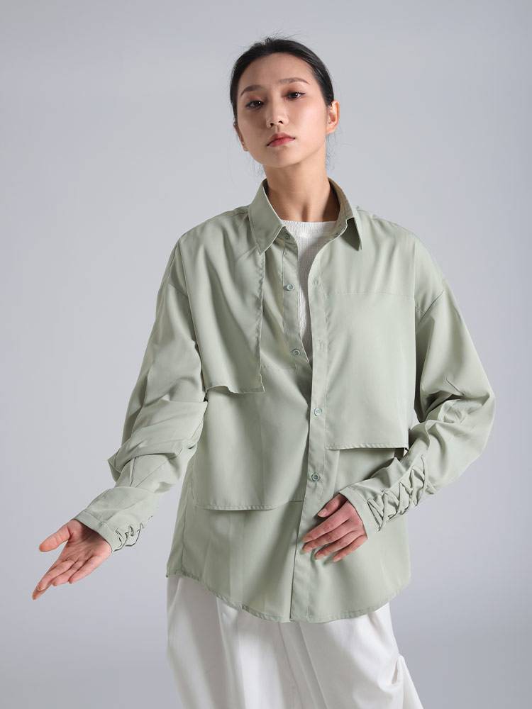 D340 Modern Dance Practice Design Sensory Loose Shirt Female Performance Service HUHUDANCE