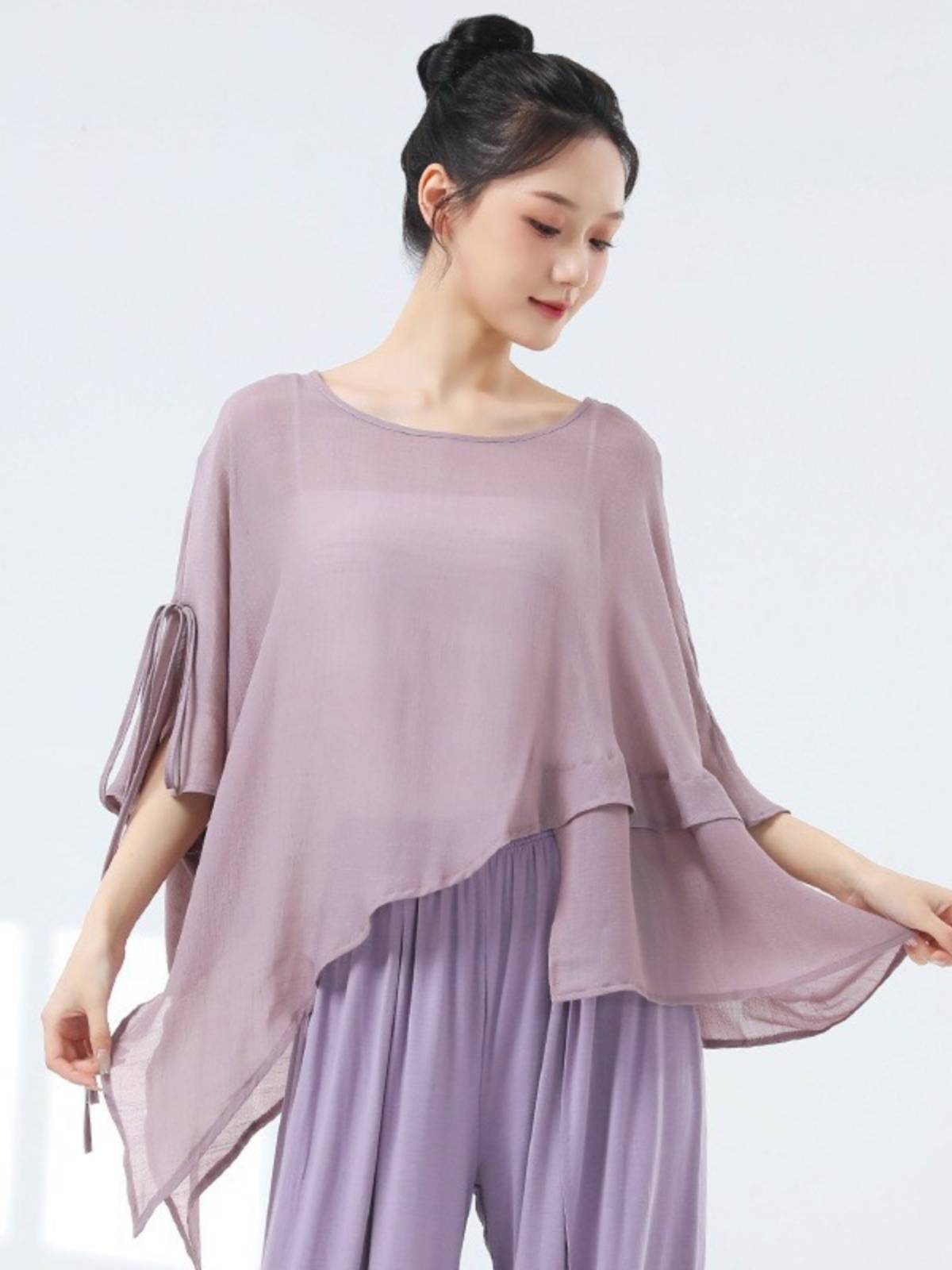 Dance practice clothes Loose jacket Classical dancers new modern dance covered belly, summer daily dancing dancing
