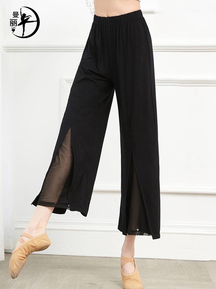 Loose dance pants wide -leg pants Modern dance exercise female adult net veil nets Chinese dance classical dance teacher dance pants