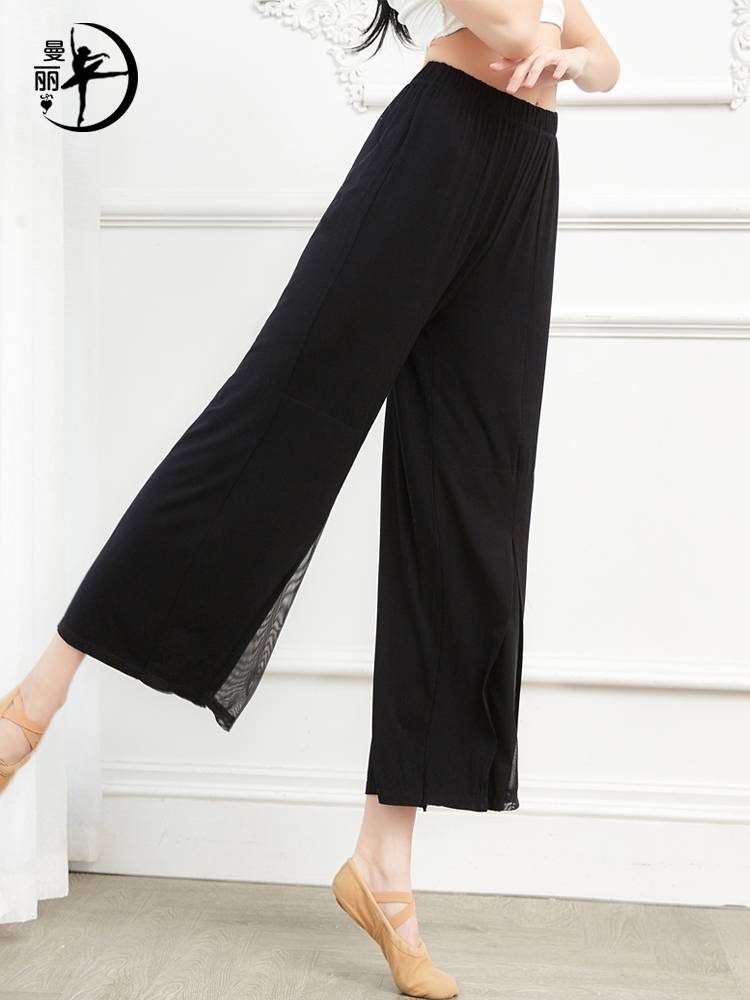 Loose dance pants wide -leg pants Modern dance exercise female adult net veil nets Chinese dance classical dance teacher dance pants