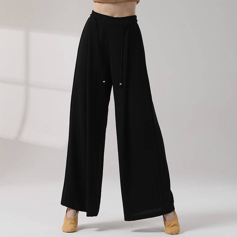 Modern dance pants straight, wide -leg texture, mountain breeze pants classical dance clothing practice pants high waist thin pants