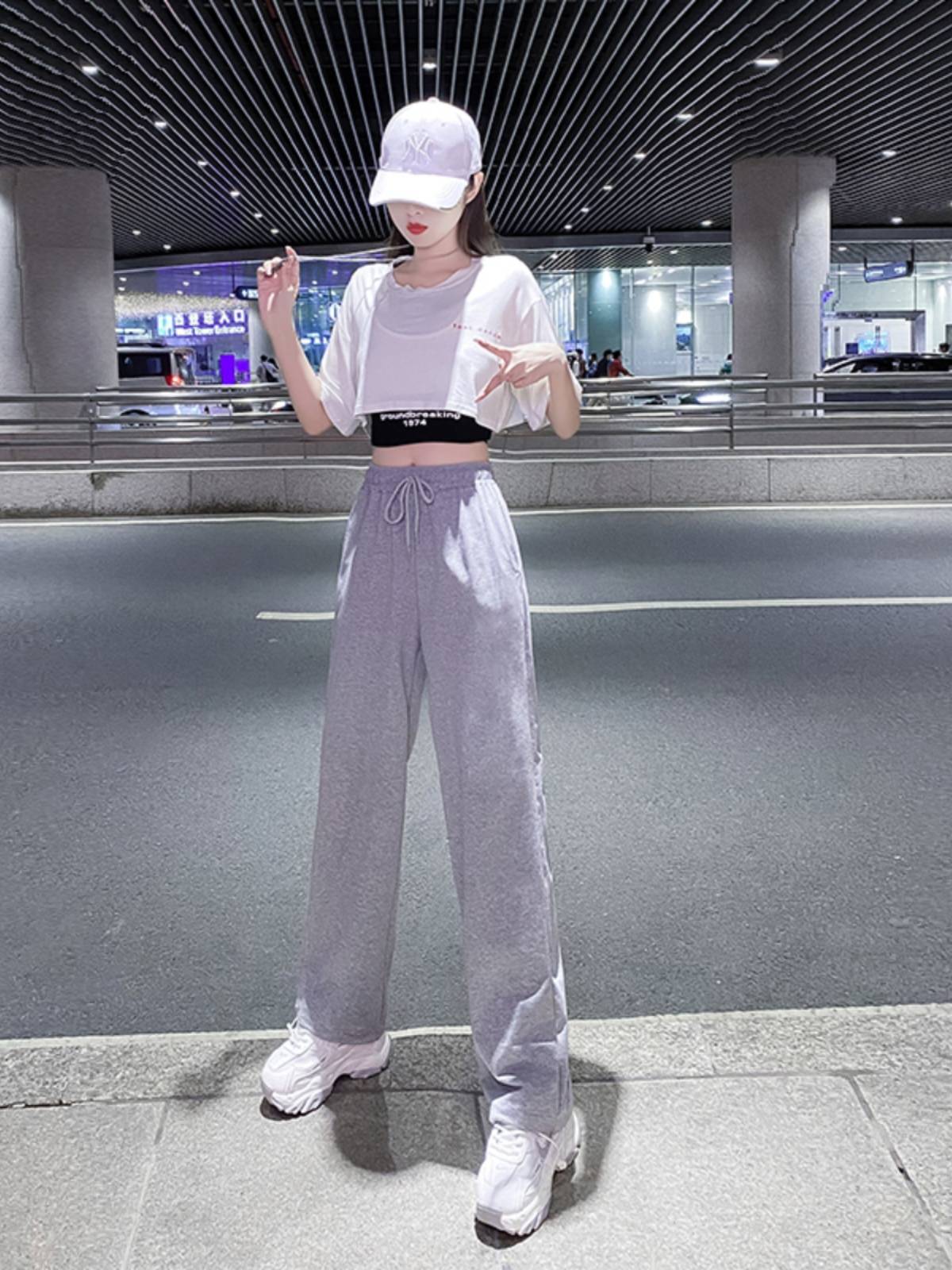 Jazz dance clothing female three -piece set of summer loose short -sleeved student hip -hop hip -hop adult modern dance performance