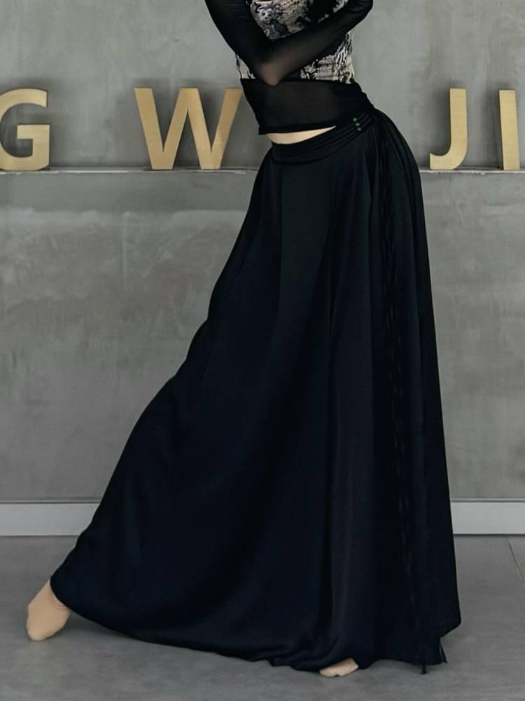 Guofeng dance pants, elegant wide -leg pants Xia classical dance exercise pants, Chinese national dance showing modern dance pants