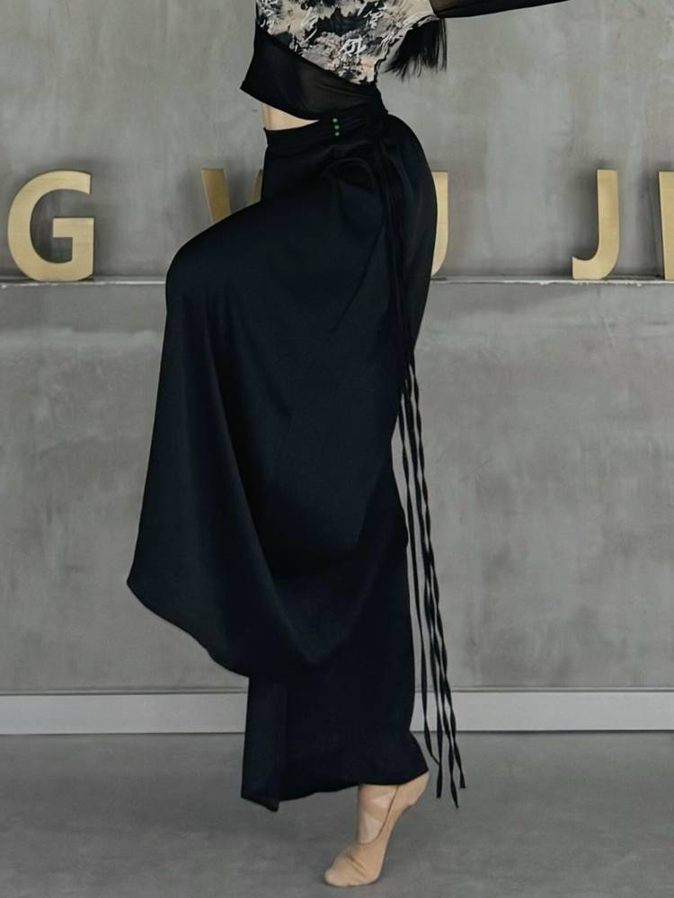 Guofeng dance pants, elegant wide -leg pants Xia classical dance exercise pants, Chinese national dance showing modern dance pants