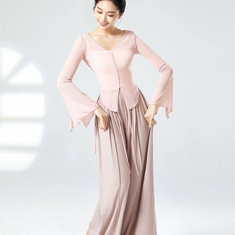 Modern dance pants straight pants dance dance clothes, Chinese dance shape, elegant wide leg pants classical dance exercises