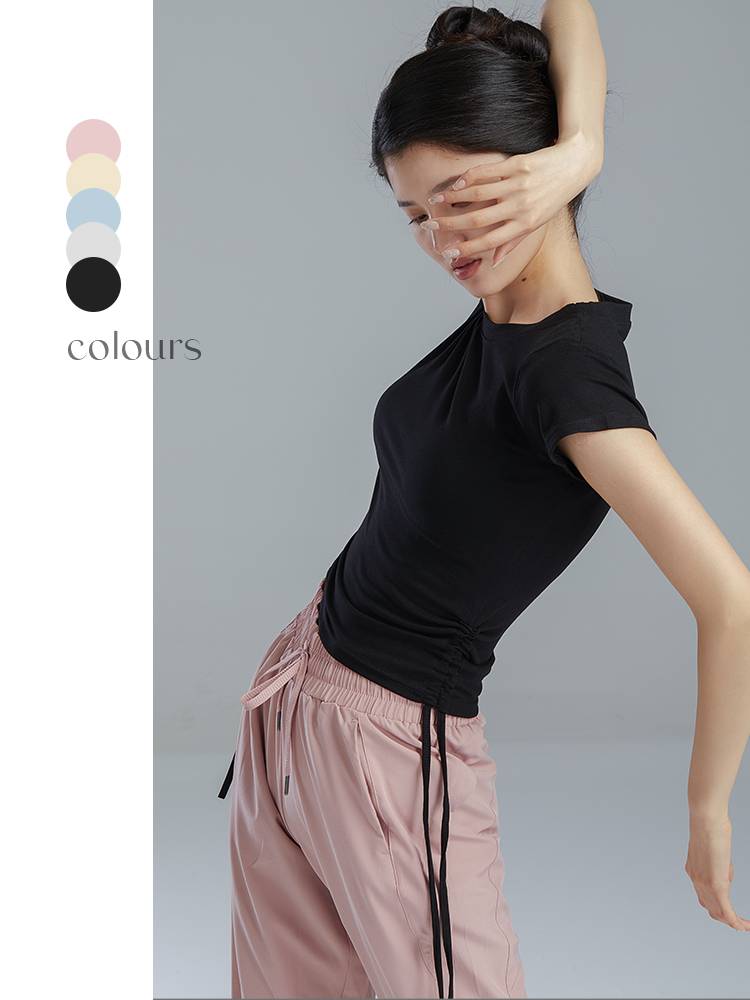 Dance Modern Dance Dance Club side drawing yoga speed dry short -sleeved thin models thin body clothes classical dance exercise uniform