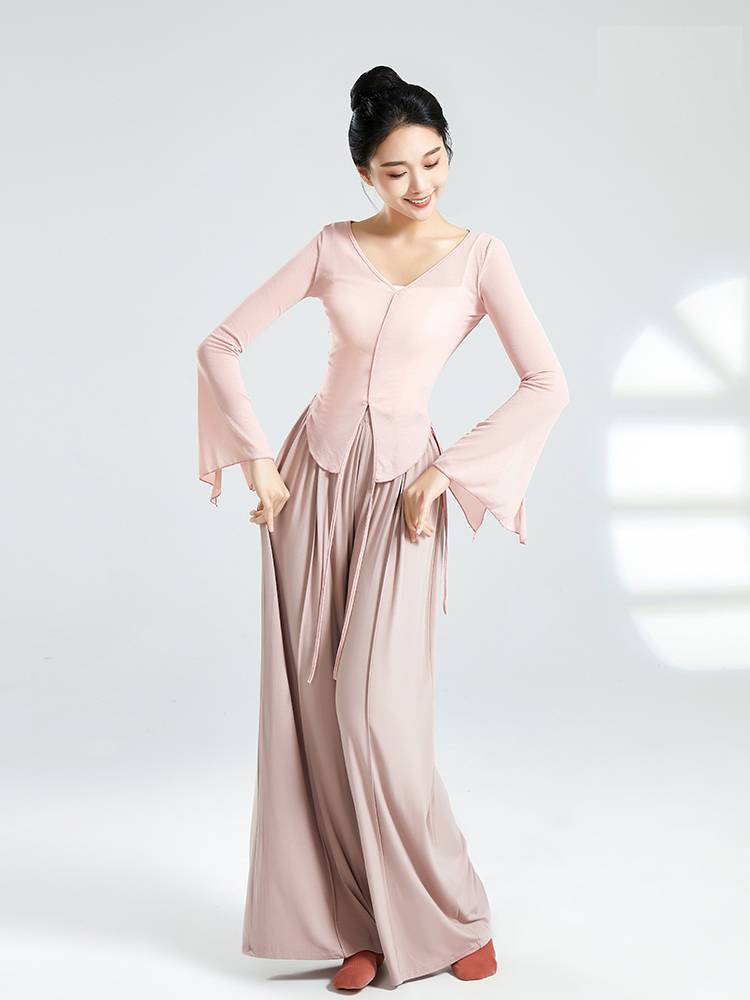 Modern dance clothing adult vertical straight pants Chinese classical dance -shaped dance clothing clothing, wide leg pants practice clothes